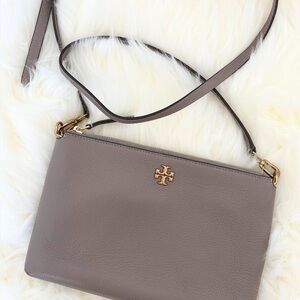 Tory Burch Taupe Leather Crossbody Bag